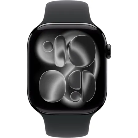 Apple Watch Series 11 42mm Aluminum Jet Black Case Black Sport Band S/M