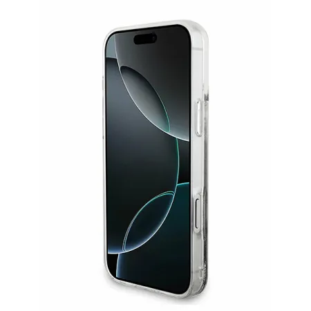 Guess для iPhone 17 Pro чехол Liquid Glitter Charms Hard Silver