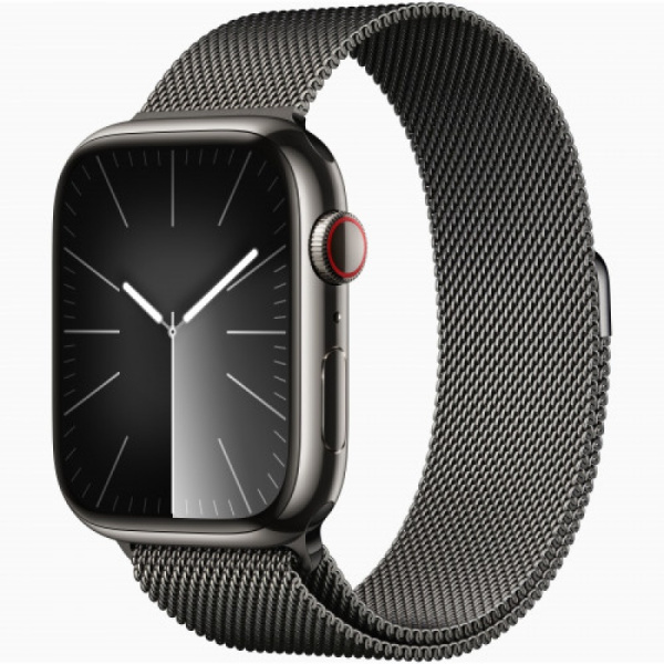 Apple Watch Series 9 45mm Graphite Stainless Steel Case Millanes Graphite Band